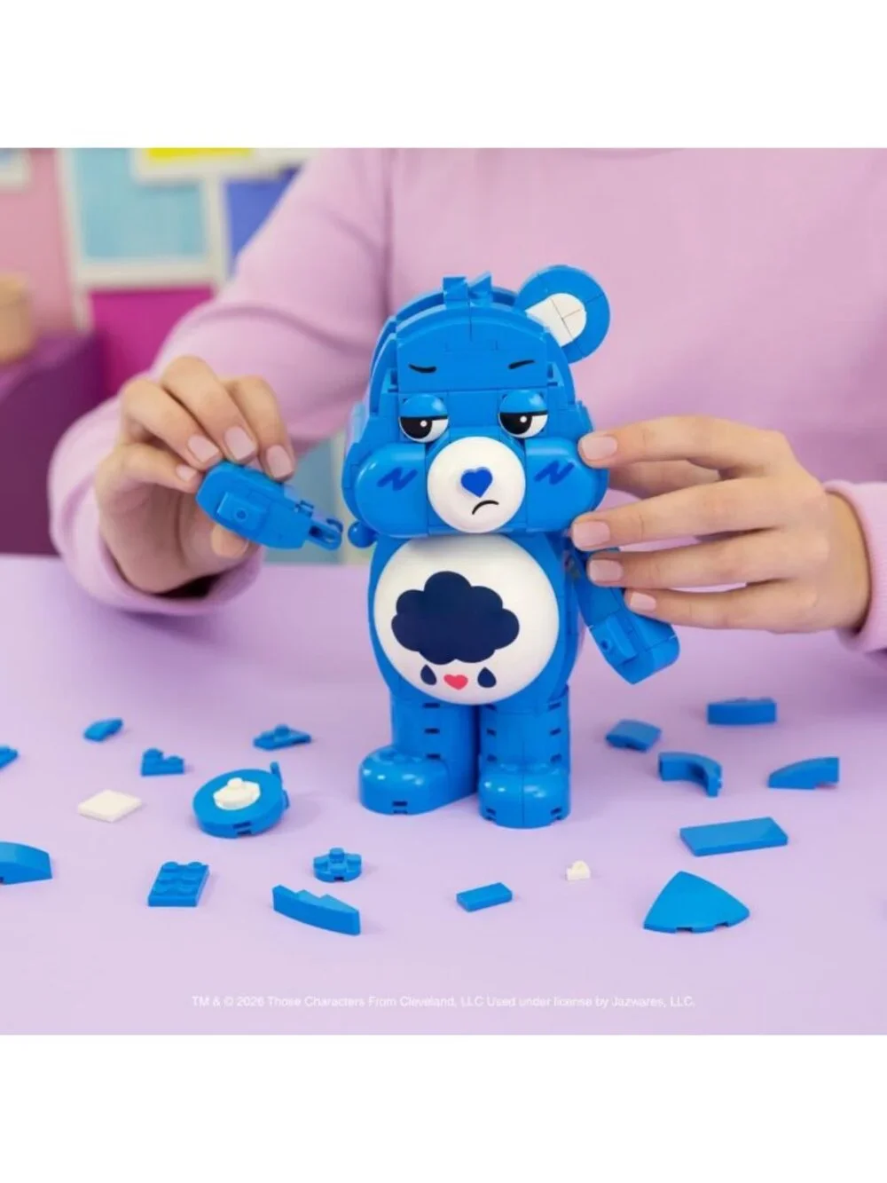 Grumpy Bear Building Set - 7-Inch Articulated Figure with 419 Pieces, Fun Toy